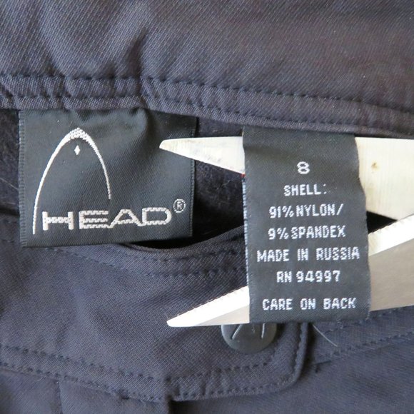 Vintage 80s HEAD Snowboarding Ski Pants S Black High Rise Zip Stretch Russia - Picture 9 of 12